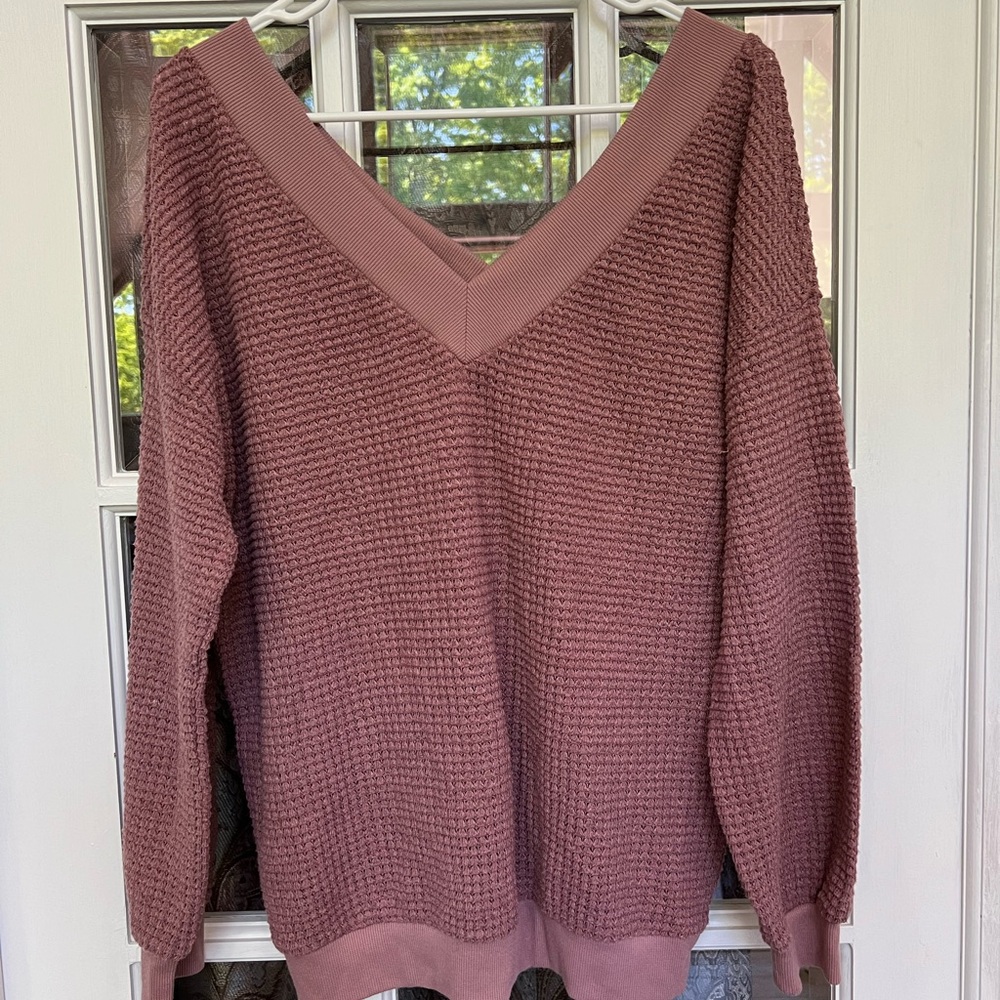 Muave V neck sweater